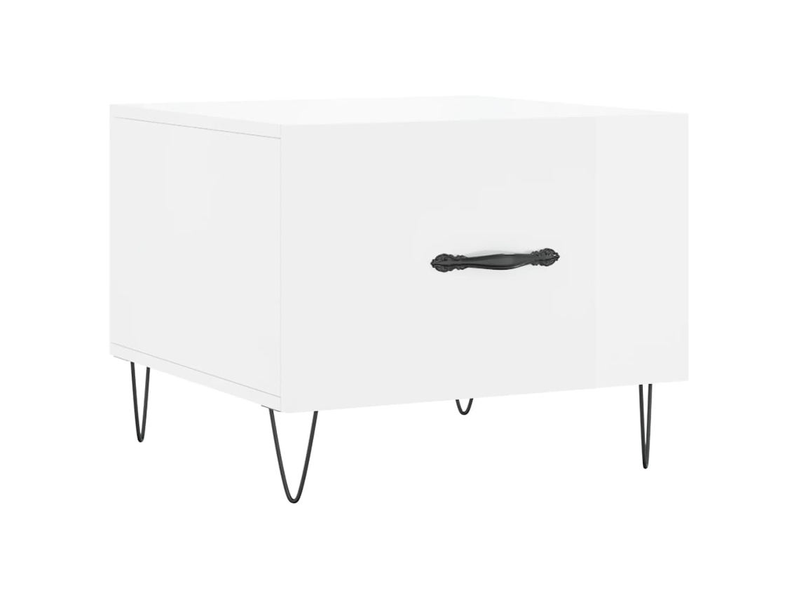 Mesa de Centro Madeira Processada Branco Brilhante MAISON EXCLUSIVE (50x50x40 cm)