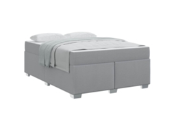 Estrutura da Cama Cinzento claro 140 X 200 Cm Tecido MAISON EXCLUSIVE