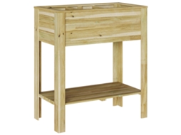 Conjunto 1 Vaso De Madeira Vidaxl Castanho Madeira De Pinho Impregnada (85,5 X 46,5 X 96 Cm)