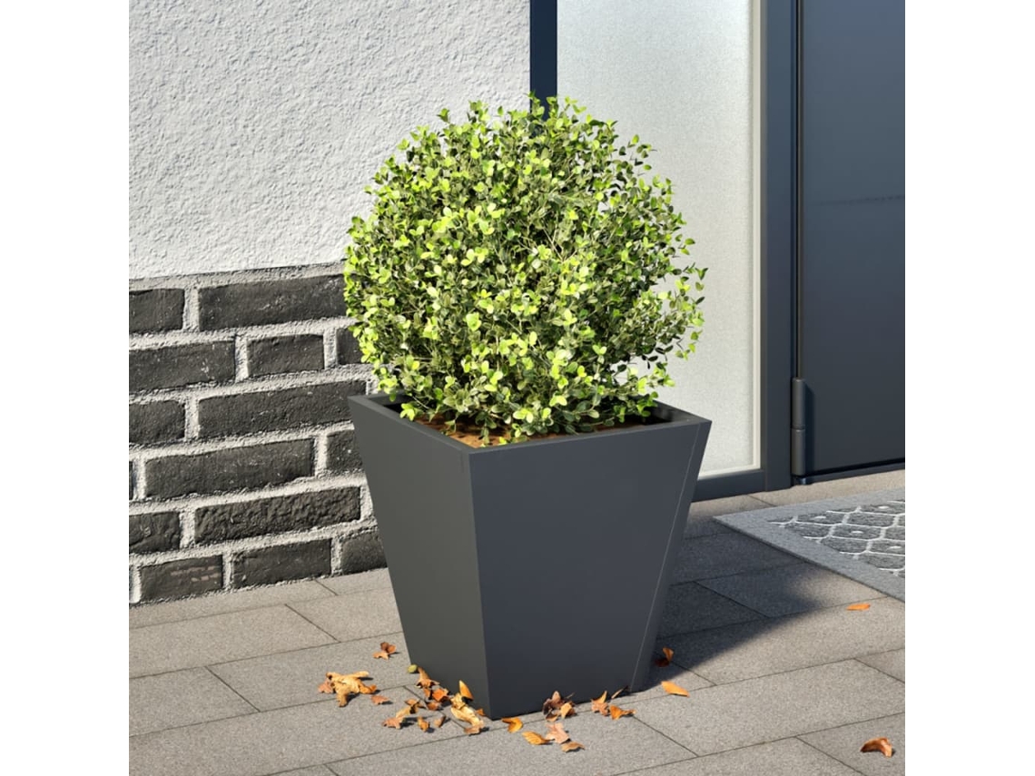 Vidaxl Vaso/floreira De Jardim 30x30x30 Cm Aço Antracite