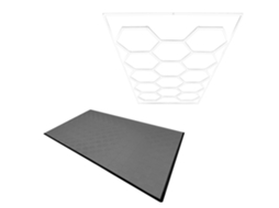 Placas de Polipropileno com Bordas Cinza e Luz Led Hexagonal para Teto MONSTERSHOP (120 Un)