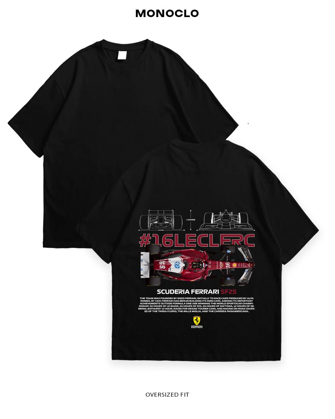 T-shirt Rockinstone F1 Leclerc #25(xl)