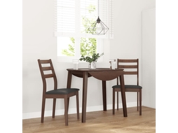 Vidaxl Cadeiras De Jantar Com Almofadões 2 Pcs Madeira Maciça Castanho