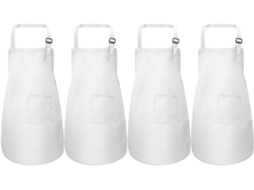 AIAIDIDIY Avental De Cozinha Ajustável Para Crianças, Resistente À Água E Óleo, Leve, Com 2 Bolsos, Macio E Lavável, Estilo Babador, Para Pintura E Atividades D