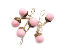 Laxiscreed Bola De Lã Feltro Com Pinha Pequena Para Decoração De Natal Diy Em Rosa