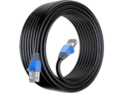 Cabo Ethernet Cat6 À Prova Dágua De 50m Para Uso Externo Utp Cca 550mhz Preto Aquaforge