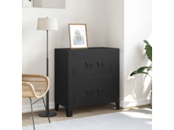 Vidaxl Aparador De Arrumação Industrial 75x40x80 Cm Aço Preto
