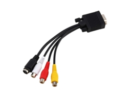 Adaptador Conversor Cabo Conector Para Pc/laptop Vga Para S-video 3 Rca Av Tv*