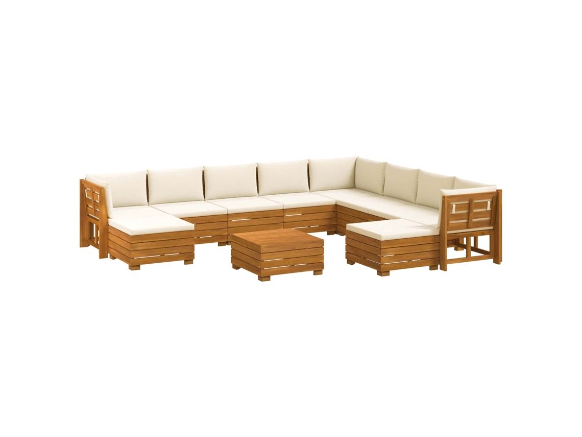 Maison Exclusive - Conjunto De Sofás Para Exterior Com Almofada 11 Peça Castanho