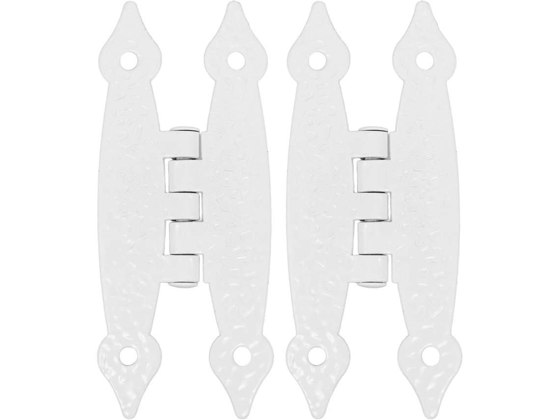 Dobradiças De Ferro Antigo Para Armários Com Acabamento Branco, 2 Peças, 3, 5 Polegadas, Formato H, Para Armários