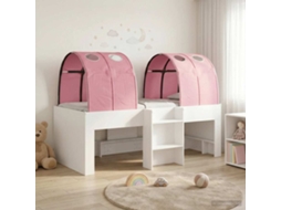 Vidaxl Cama Com Túnel 3 Unid. Branco E Rosa Derivados De Madeira