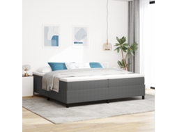 Cama Box Cinza Claro 200x200 Cm Em Tecido De Corduroy