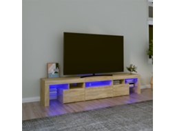 Vidaxl Móvel De Tv Com Luzes Led 200x36,5x40 Cm Carvalho Sonoma