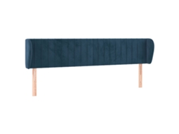 Cabeceira C/ Abas Veludo Azul Escuro MAISON EXCLUSIVE (183x23x78 cm)