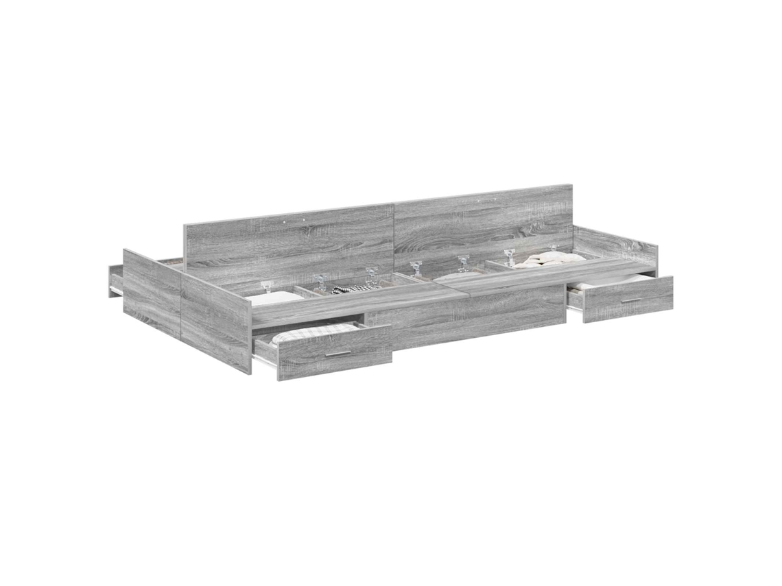 Estrado de Cama com Arrumação Cinza Sonoma 120x190 cm MAISON EXCLUSIVE