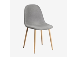 Sklum Glamm Estofada Cadeira De Jantar Poliéster  Madeira Naturallinho Cinza Concretolinho