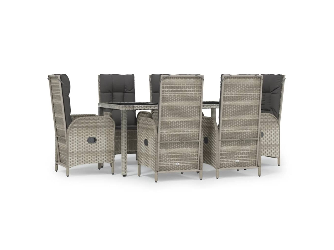 Garden Dining Set, Garden Dining Sets Vidaxl Cinzeto Rattan / Vime (mesa Com 150 Cm De Comprimento)