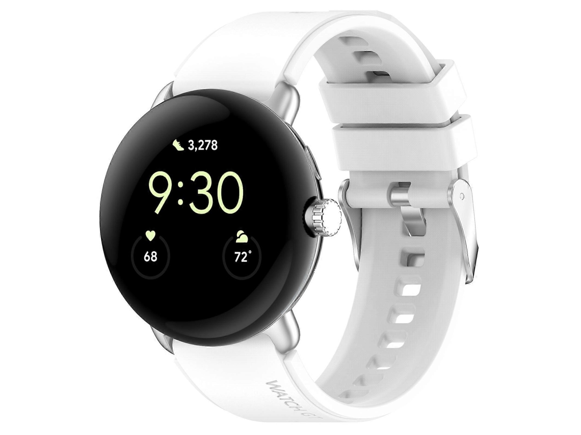 Para Google Pixel Watch: Conector De Metal + Pulseira De Silicone De Cor Sólida