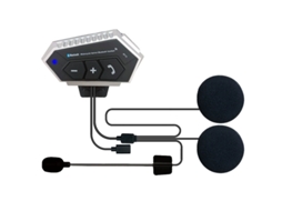 Fone De Ouvido Bluetooth Para Motocicleta Com Redução De Ruído E Comunicação Viva-voz, Compatível Com Todos Os Tipos De Capacete (prata)