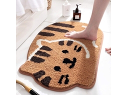 2026 linjou Tapete de Banho Antiderrapante Absorvente Suave com Design de Gatinho Adorável Khaki