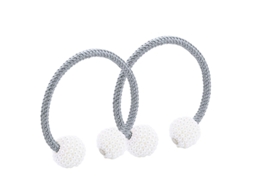 Conjunto De 2 Suportes Magnéticos Para Cortinas Pequenas, Finas Ou Transparentes. Cor Do Suporte: Cinza