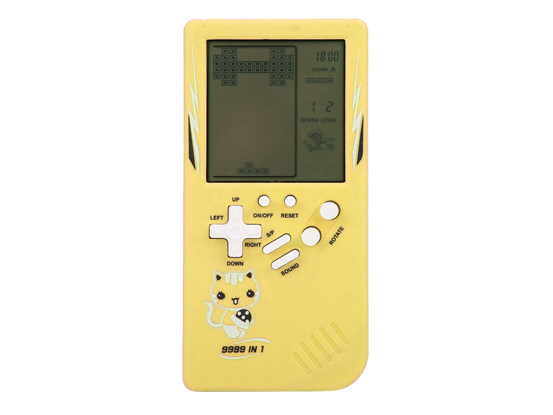 Primerox console de Jogos Portátil Clássico Grande Tela Pocket para Crianças Amarelo