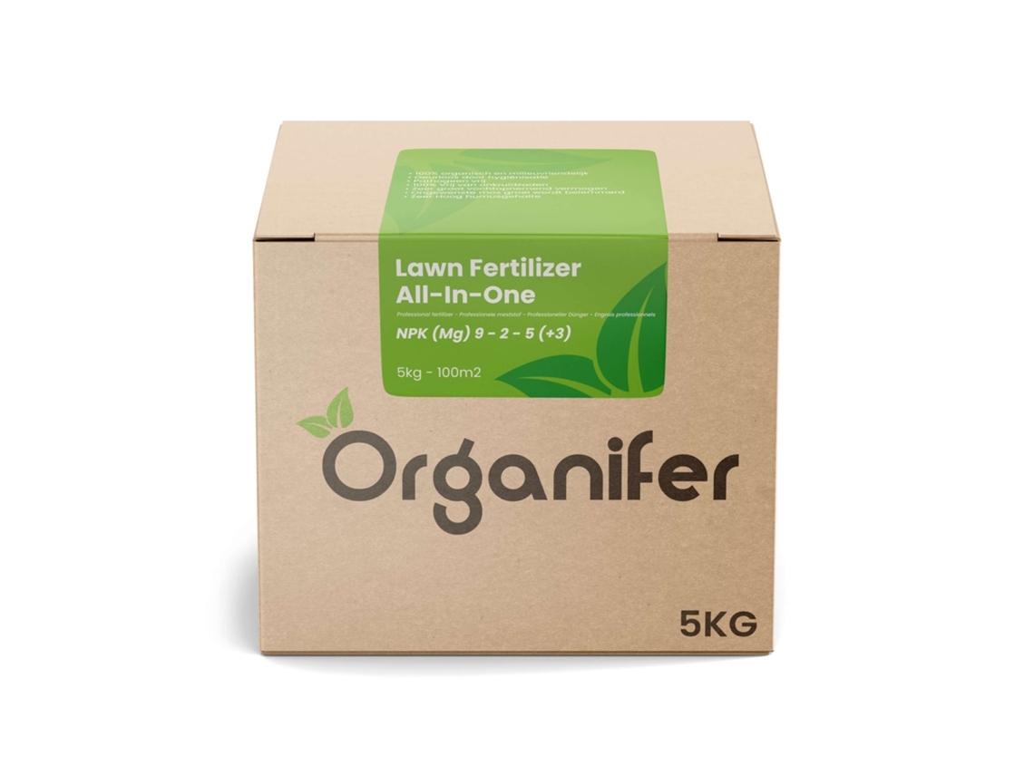Fertilizante para Relvado All-In-One (5 kg - para 100 m2) - Organifer