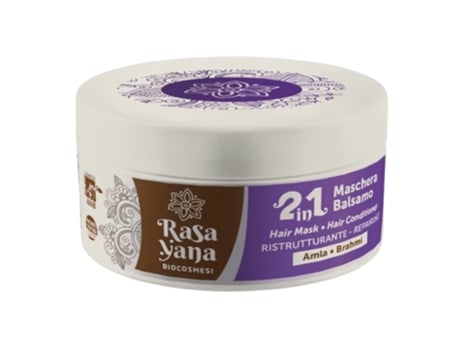 Cabello 2in1 Máscara Capilar Reestruturante e Condicionador Amla e Brahmi 200ml Rasayana Biocosmetics