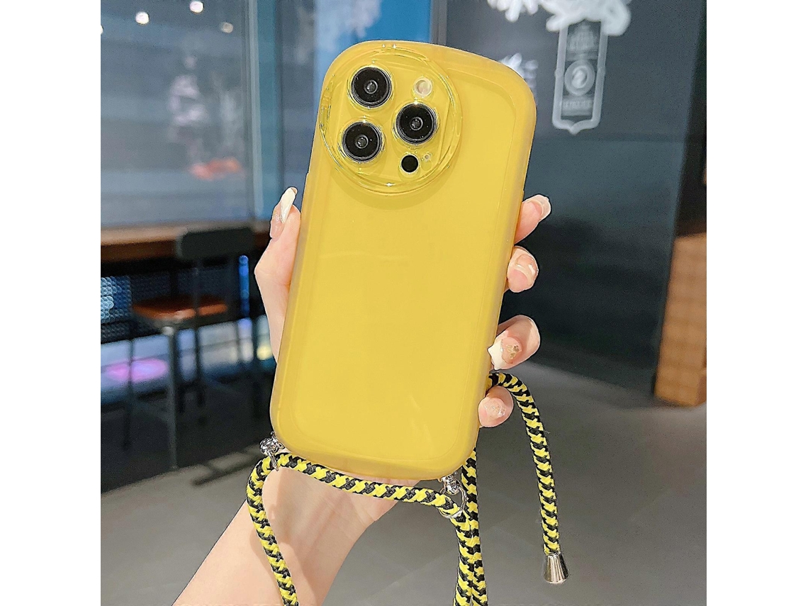 Capa De Tpu Candy Colors Com Cordão Para Iphone 13