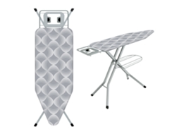 Mesa De Engomar 120 X 45 Cm, Tábua De Engomar Dobrável, Com Capa 100% Algodão, Suporte Para Ferro De Engomar Integrado, Pés Antiderrapantes (cinza