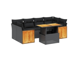 Garden Sofa Set, Garden Sofa Sets Vidaxl Preto Rattan / Vime (n/a)