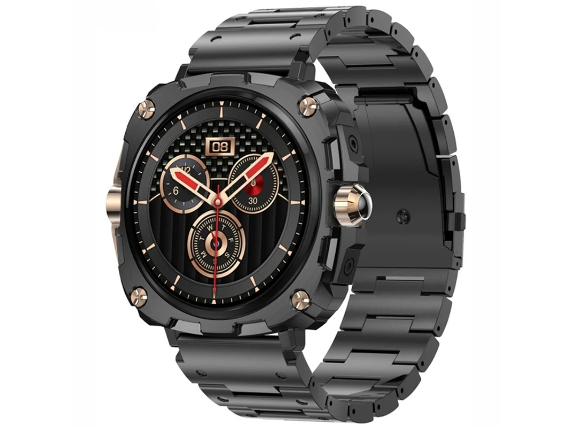 Relógio inteligente masculino Bestvite com estrutura de metal, lembretes de saúde, design robusto, à prova d'água e monitoramento de esportes ao ar livre