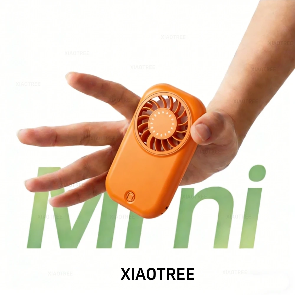 Ventilador Portátil de Mão, 5 Velocidades de Vento, Bateria de 1200mah, Carregamento Mini Usb. MDUG (laranja)
