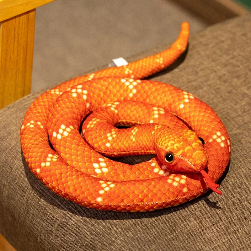 (vermelho, 110 Cm) Novo Brinquedo De Pelúcia Realista De Píton, Em Formato De Cobra Longa.