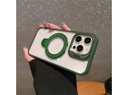 Suporte Casa Magsafe Para Iphone 15 Pro Pele Sintética Verde