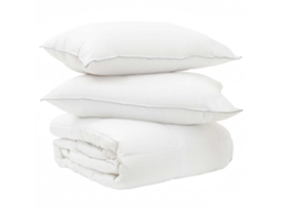 Vidaxl Conjunto De Edredom Branco 260 X 240 Cm Poliéster, Bambu