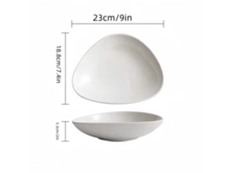 Copo Triangular Criativo de Cerâmica Japonesa para Salada, Próprio para Micro ondas, Ideal para Restaurantes. MDUG (branco)