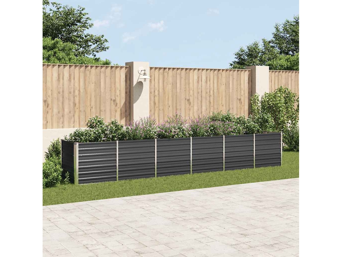 Vidaxl Canteiro Jardim Elevado 480x80x77cm Aço Galvanizado Antracite