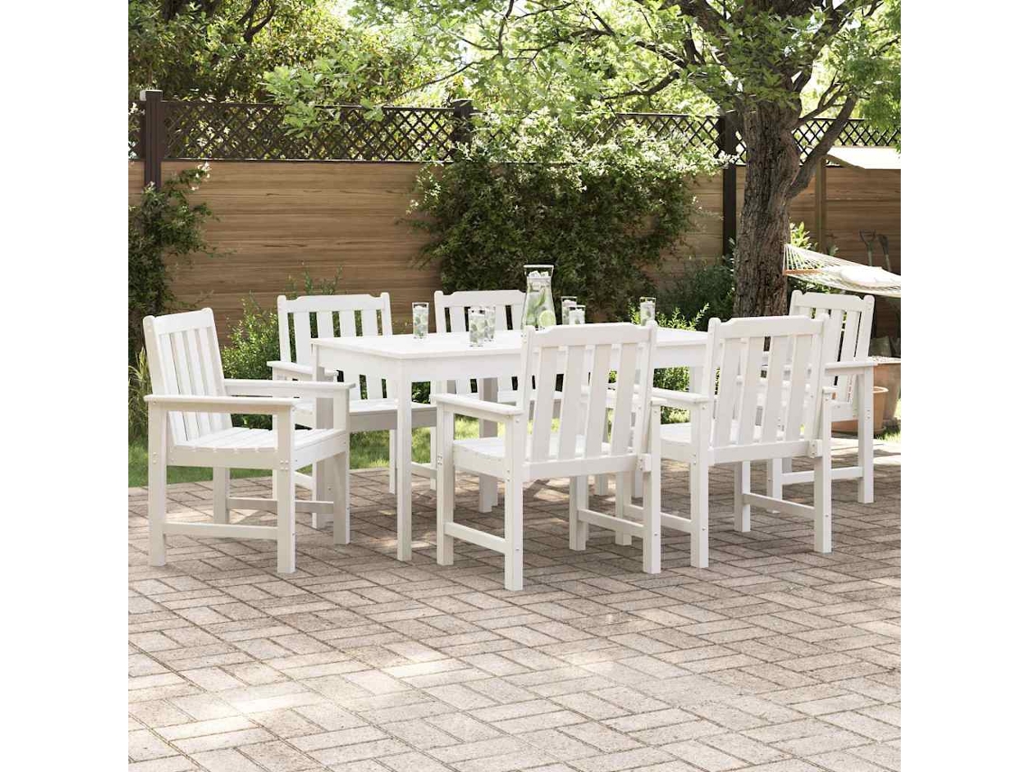 Vidaxl Cadeira De Jardim 6 Unid. Branco Polietileno