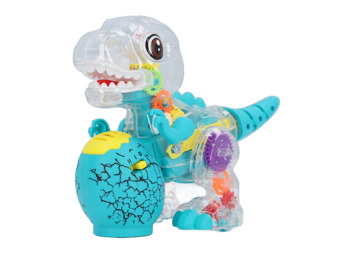 Mali brinquedo Dinossauro Elétrico Musical com Engrenagens Transparentes e Luzes para Crianças
