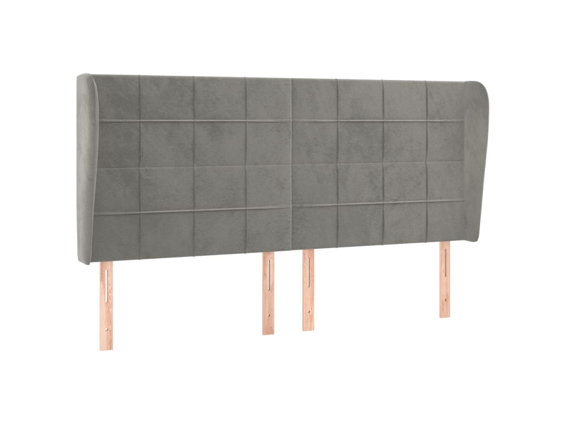 Headboard, Headboards Vidaxl Cinzeto Veludo (183 X 23 X 118/128 Cm)