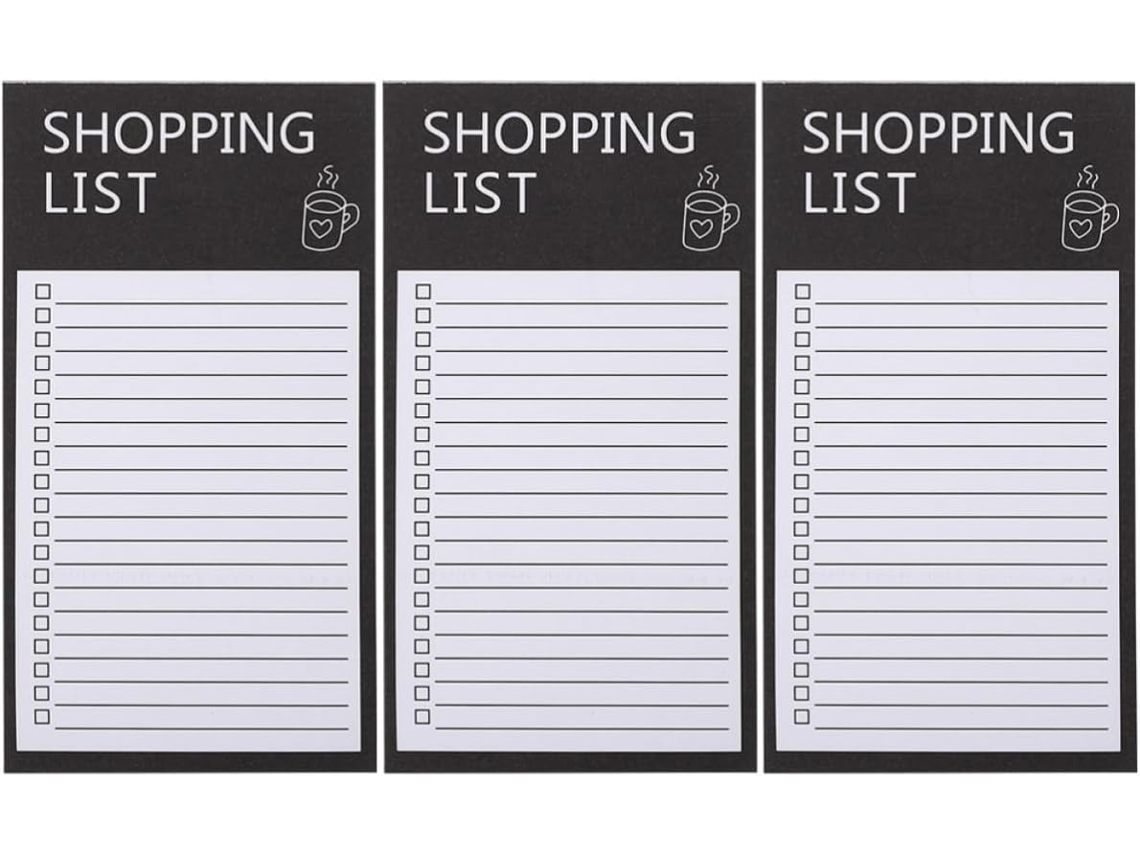 Bloc-notes Magnétique 3 Carnets Portables En Papier Para Lista De Cursos Noir Planificador De Prática