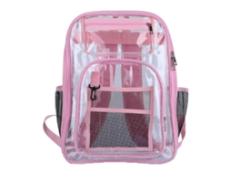 Mochila Escolar Transparente, Simples E Elegante, Ideal Para Estudantes. Mochila Para Laptop Com Visor Transparente, Cor Rosa.
