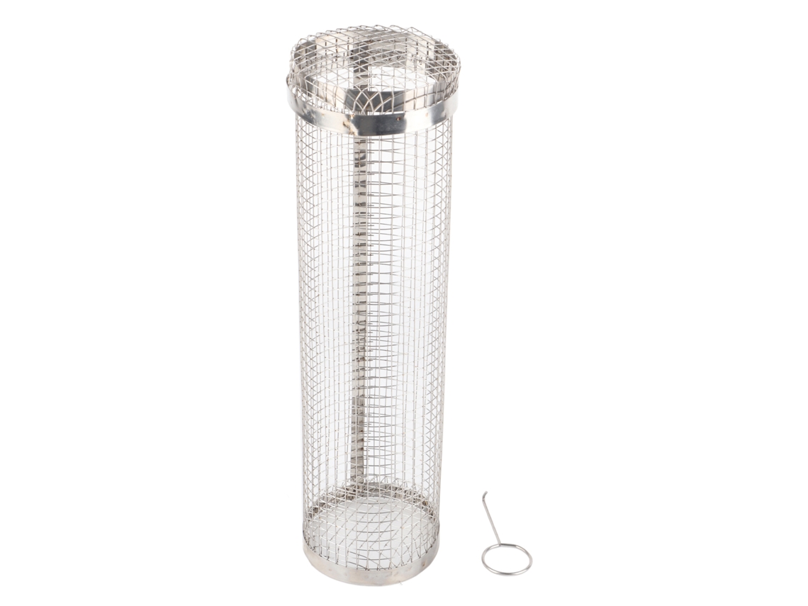 Walshlxq canasta Giratória para Churrasco de Aço Inoxidável, Acessório de Cozinha para Legumes, Peixe e Carne, 11.8in