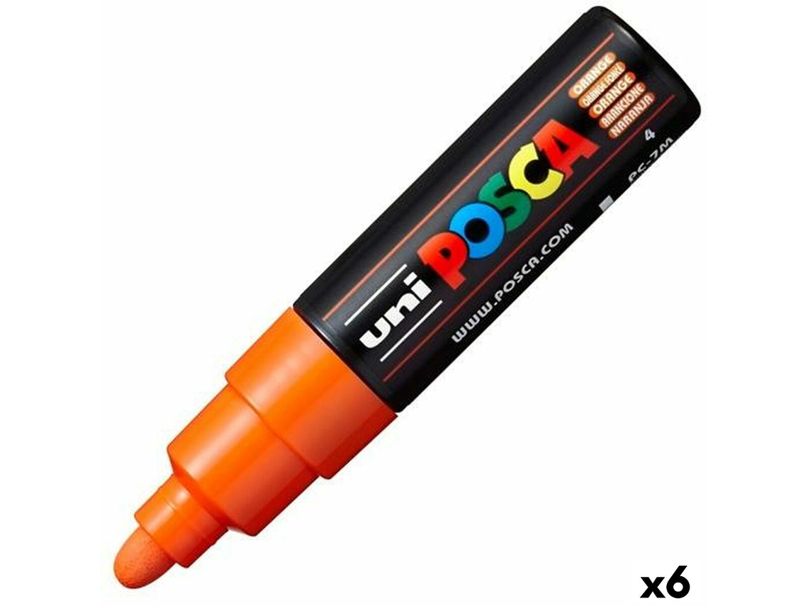 Marcadores POSCA Pc-7M Laranja 6 Unidades