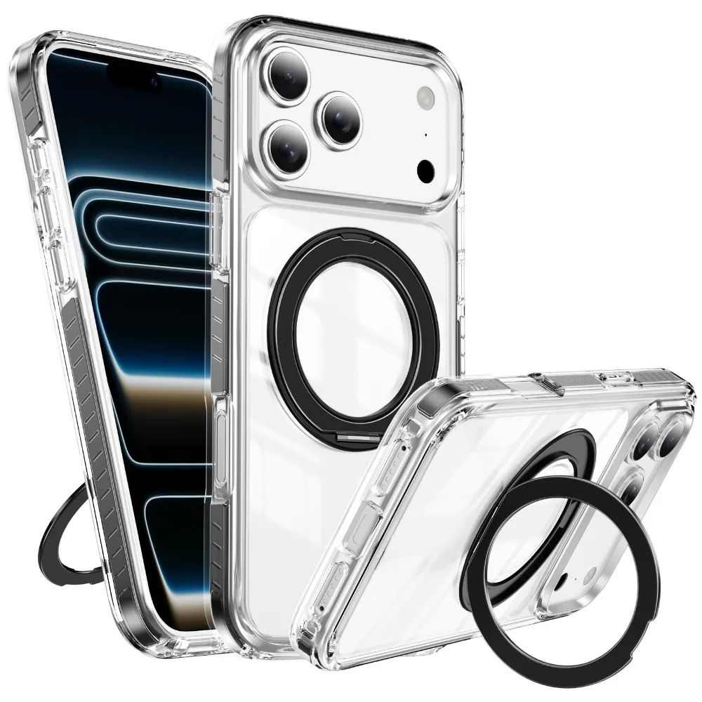Capa Para Iphone 13 Pro Max (preta), Compatível Com Magsafe, Com Anel Giratório De 360°