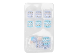 24pcs Unhas Falsas De Pé Com Cobertura Total Para Mulheres E Meninas Verniz De Unha Artificiais Verão J68