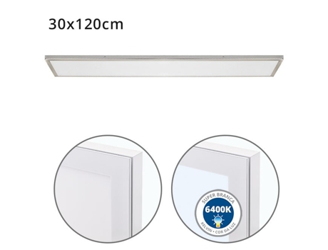 Painel de Superfície Voltaire 30X120 72W Led 5760Lm 6400K 120 C.120Xl.30Xalt.2 3Cm Níquel FERRIMEX