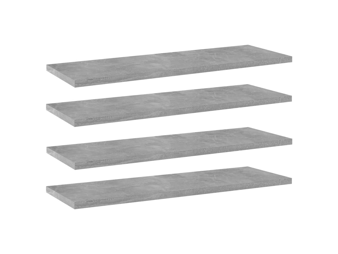 Vidaxl Prateleiras Para Estante 4 Pcs 60x20x1,5cm Contraplacado Cinza