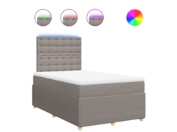 Box Spring Bed, Box Spring Beds Vidaxl Cinzento-acastanhado Tecido (120 X 190 Cm)